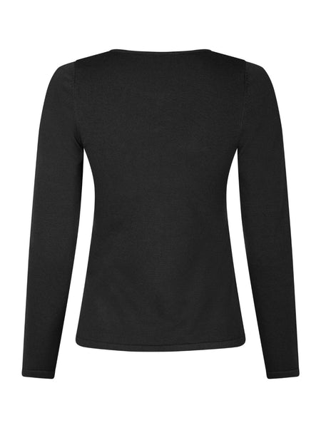 Blouse teller knit black