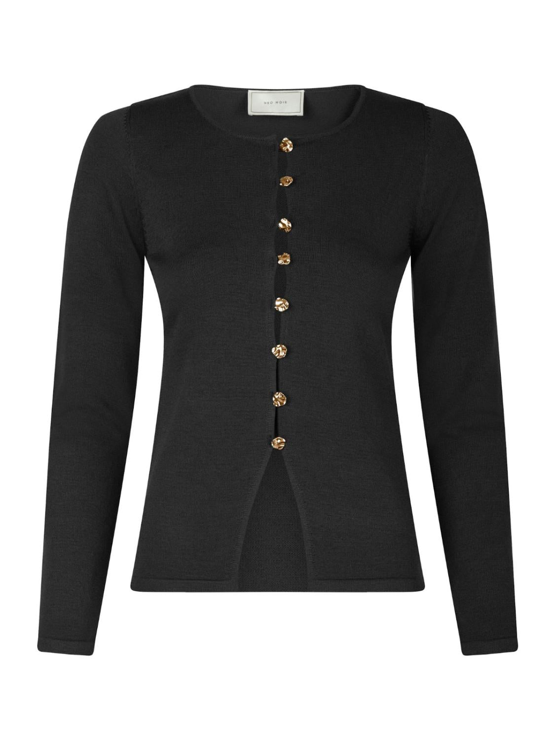 Blouse teller knit black