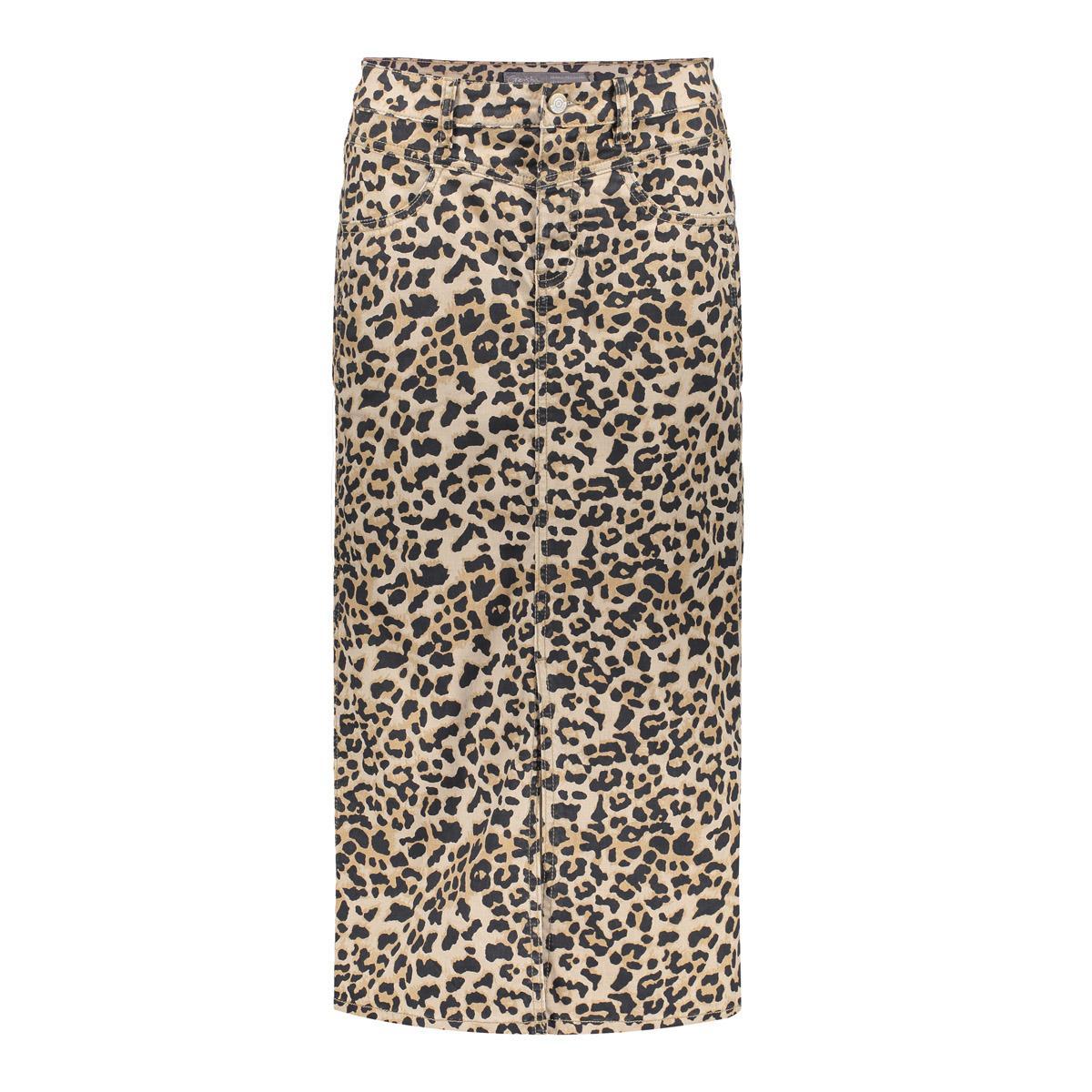 Jeans skirt leopard print