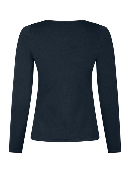 Blouse teller knit dark navy