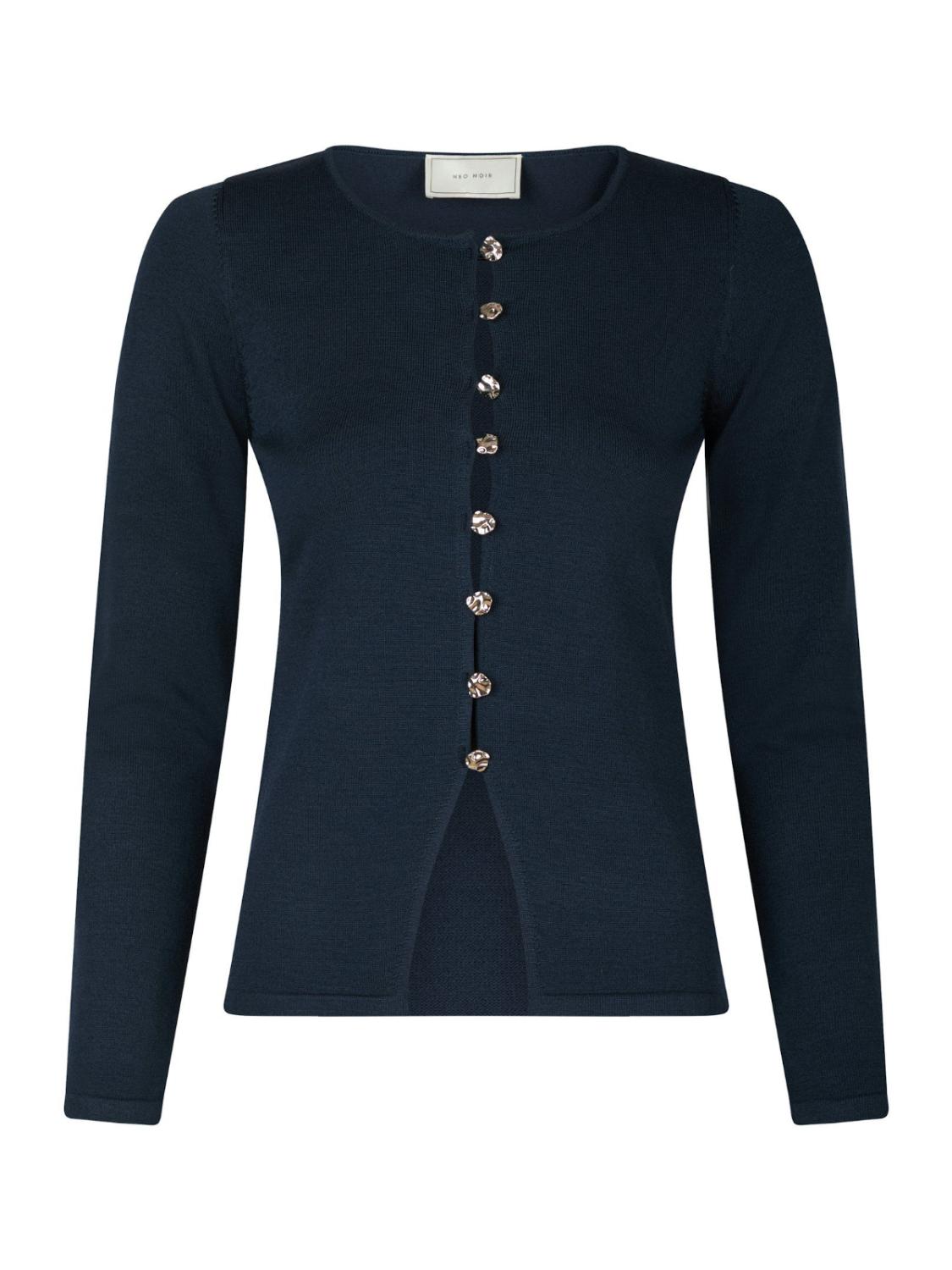 Blouse teller knit dark navy