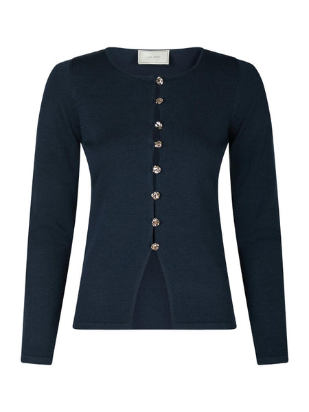 Blouse teller knit dark navy