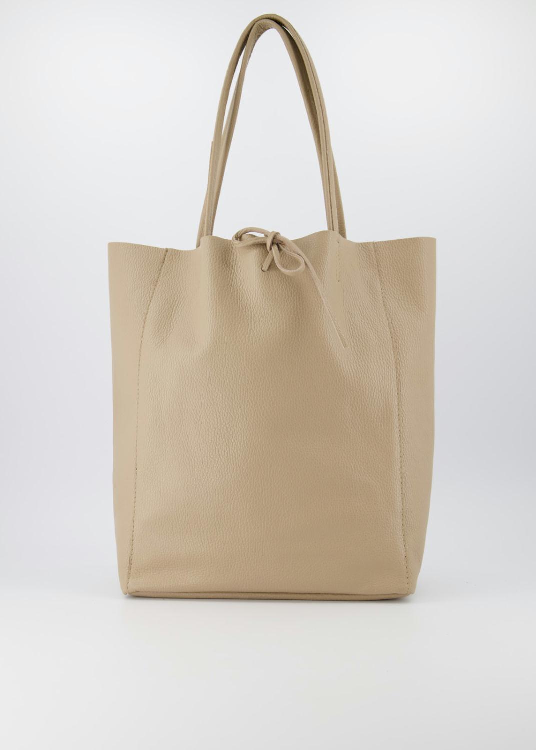 Mia shopper leer taupe